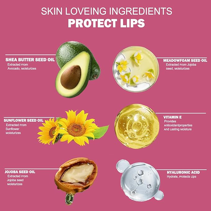 Lip Plumper Gloss, Tinted Nourishing Lip Filler with Peptides, Vitamin E, Moisturizing Plumping Lip Gloss Plumper for Fuller-Looking Lips (#003 ROSE GARDEN)