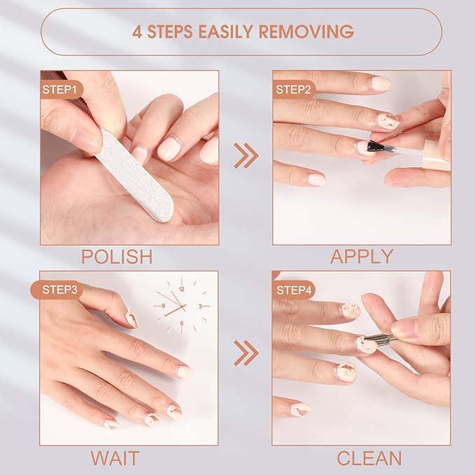 Gel Nail Polish Remover, Professional Gel Polish Remover Kit for Nails, Easily & Safely Remove Nail Polish in 3-5 Minutes, No Soaking or Wrapping, 15ml