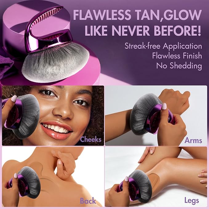 BS-MALL Extra-Large Multi-Purpose Body Brush – Luxury Travel-Friendly Self Tanning & Loose Powder Makeup Brush with Super Soft Bristles for Daily Use & Even Application