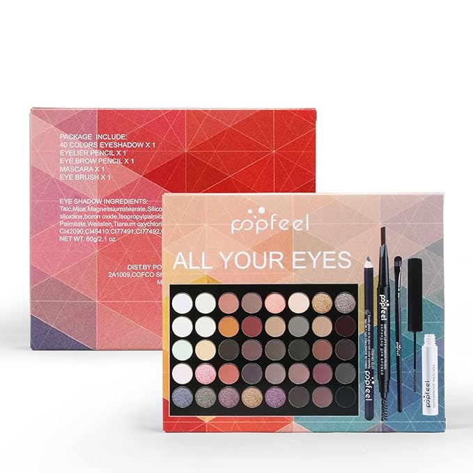 All in One Makeup Kit For Teenager Girls, Full Starter Makeup Kit for Women Beginners Includes Eyeshadow Palette, Eye Brush, Mascara, Eyebrow Pencil, Eyeliner Pencil