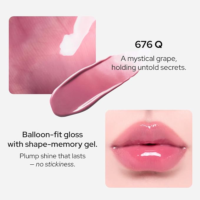 Unseen Balloon Tint, 9 Colors Set for All Skin Types. Buildable Color, Long Lasting Glossy Lip Stains, Lightweight Lip Gloss Make up (676 Q, 0.11 Ounce (Pack of 1))