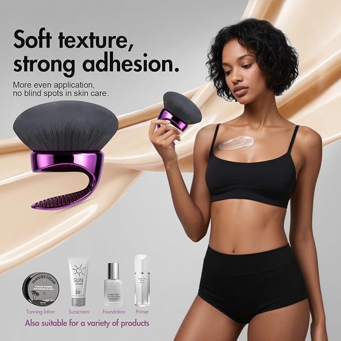 BS-MALL Extra-Large Multi-Purpose Body Brush – Luxury Travel-Friendly Self Tanning & Loose Powder Makeup Brush with Super Soft Bristles for Daily Use & Even Application