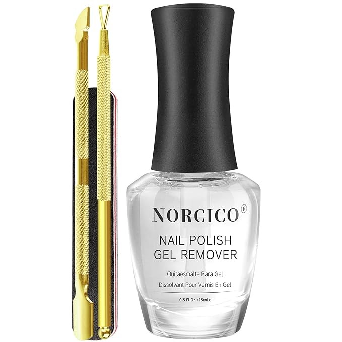 Gel Nail Polish Remover, Low-Odor Gel Remover for Nails，Quick Nail Polish Remover in 3-5 Minutes, No Soak & Acetone-Free, Fast & Gentle Home Manicure Nail Art DIY Solution.with Manicure Tools-15ml
