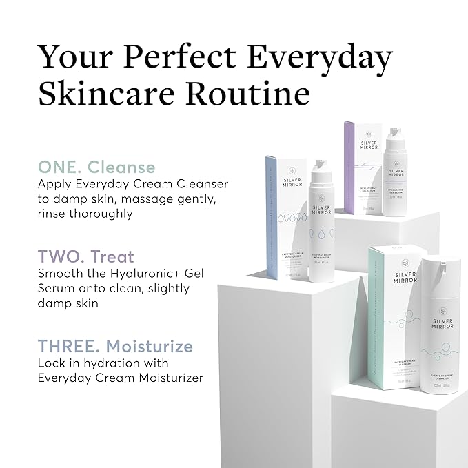 Hyaluronic Acid Serum for Face (1 Fl Oz) Gel Serum for Face, Hydrate, Plump, Brighten, Tone and Smooth the Appearance of Wrinkles, for All Skin Types, By Silver Mirror