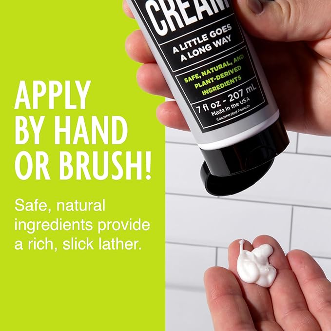 Pacific Shaving Company Natural Shaving Cream - Shea Butter + Vitamin E Shave Cream for Hydrated Sensitive Skin - Clean Formula for Smooth, Anti-Redness + Irritation-Free Shave Cream (3.4 Oz, 3 Pack)