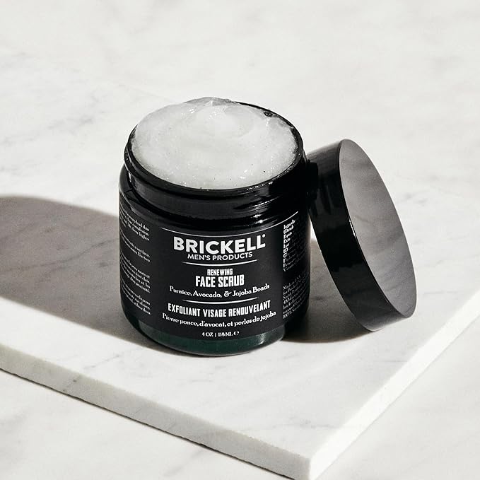 Brickell Men's Daily Advanced Face Care Routine II, Activated Charcoal Facial Cleanser, Face Scrub, Facial Moisturizer Lotion, Natural and Organic, Unscented
