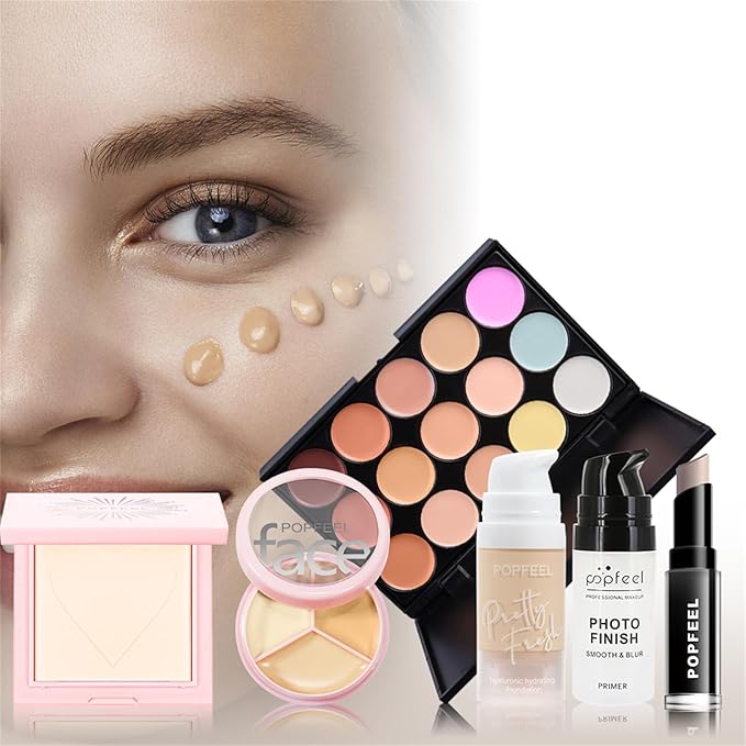 All in One Makeup Kit for Women Full Kit, Mother's Day Gift Sets for Women Girls, Makeup Essential Bundle Include Eyeshadow Palette Lipstick Blush Foundation Concealer Mascara Eyebrow Pencil