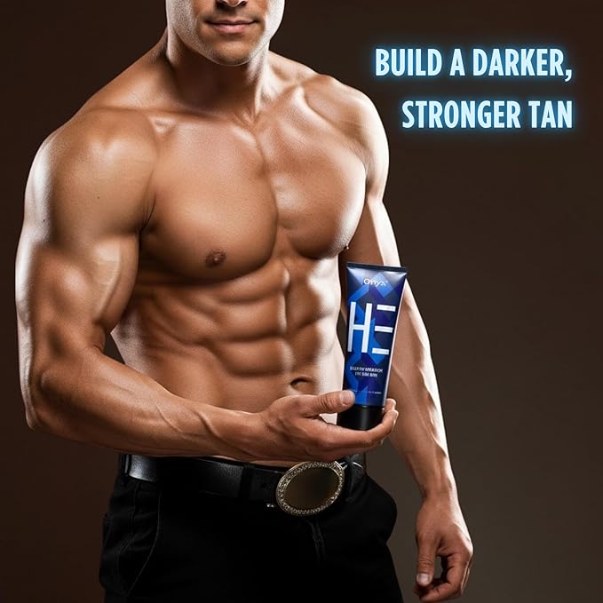 Onyx HE Tanning Bed Lotion for Men - Indoor Tanning Lotion Accelerator & Bronzer, Quick & Dark Tan, Men's Tanning Lotion with Skin Firming, Muscle Bronzing Complex & Moisturizing Formula