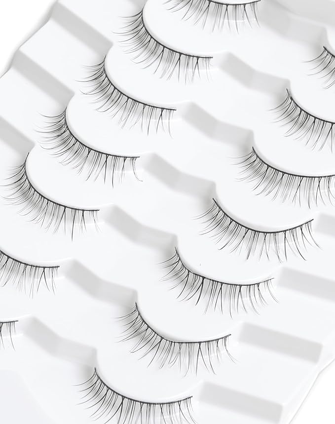 Natural Lashes Wispy 10mm Short Lashes Natural Looking False Eyelashes Small Lashes for Clean Look K38