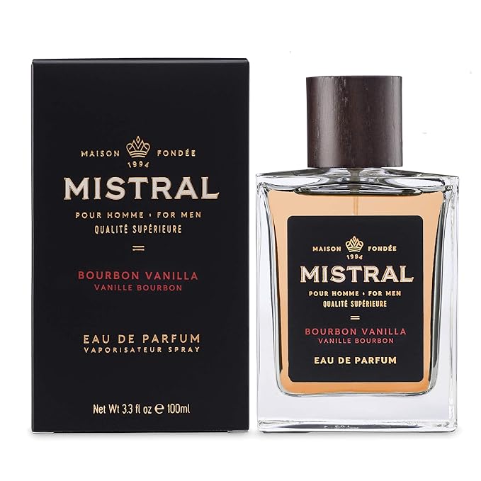 Mistral Men’s Cologne – Bourbon Vanilla Eau de Parfum | Warm & Sweet Masculine Scent with Vanilla, Patchouli & Sandalwood | Cruelty-Free & Long-Lasting Perfume for Men, Made in France - 3.4 Oz