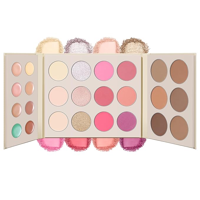 UCANBE 26 Colors 4-in-1 Multi-Use Face Palette, Long-Lasting Makeup Palette with 8 Concealers, 6 Contours, 6 Highlighters and 6 Blushes All In One Palette, High Coverage and Travel-Friendly