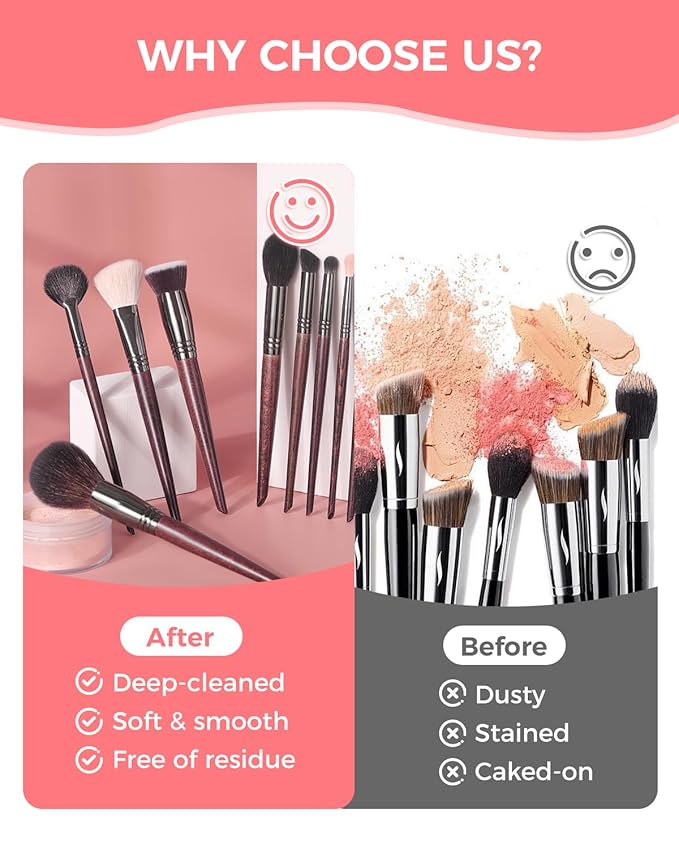 Electric Makeup Brush Cleaner Machine with Automatic Cleaning and Drying Functions Portable Makeup Brush Cleaner for All Size of Makeup Brushes Gifts for Makeup Lovers