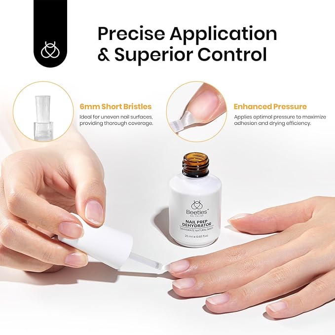 Beetles 20ml Nail Dehydrator : Professional Nail Prep Acid-Free & Hema-Free Dehydrate Bond Primer for Acrylic and Gel Polish