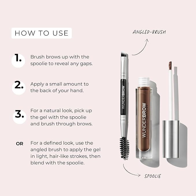 WUNDERBROW Eyebrow Gel, Waterproof, Smudgeproof, Long Lasting, Shade: Brunette, Vegan and Cruelty-Free