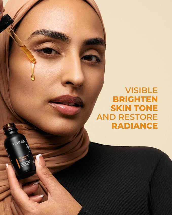 Buttah Skin Vitamin C Serum 1 FL oz e 30mL - For Face - Vitamin E - Ferulic Acid - Green Tea