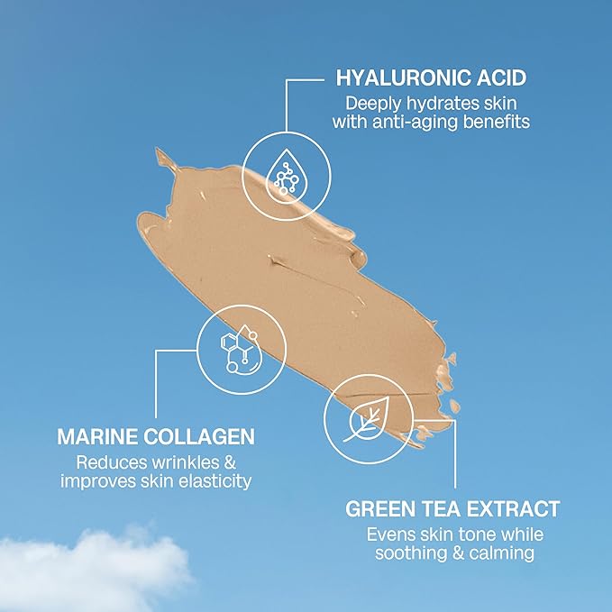 Bali Body BB Cream SPF15 - Natural Shade | Tinted Sheer Face Cream with Hyaluronic Acid & Marine Collagen | Paraben Free, For All Skin Types | Vegan, Cruelty Free Australian Made (35 ml/1.2 fl oz)