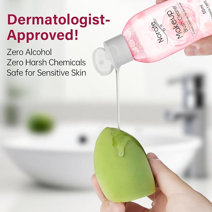 Norate Makeup Brush Cleaner, Stocking Stuffers for Women, Moms, Teen Girls, Electric Makeup Brush Cleaner Machine Solution, Removes Residue from Makeup Brushes with Deep-Clean Cruelty-Free Shampoo