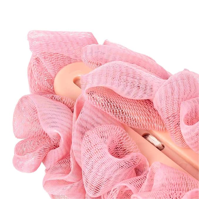 Back Scrubber for Shower, Loofah Long Handle Bath Body Brush, Soft Nylon Mesh Sponge On a Stick for Shower Men Women Kids Elderly, Exfoliating Scrub Cleaning Luffa for All Kinds of Skin(Pink)