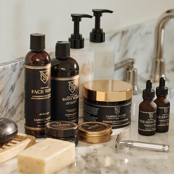 Caswell-Massey Heritage All-in-1 Body Wash, Use as a Face Wash, Beard Wash, Shampoo, Body Wash & Shave Gel, Signature Heritage Soap for Men, 12 Fl Oz Made in USA