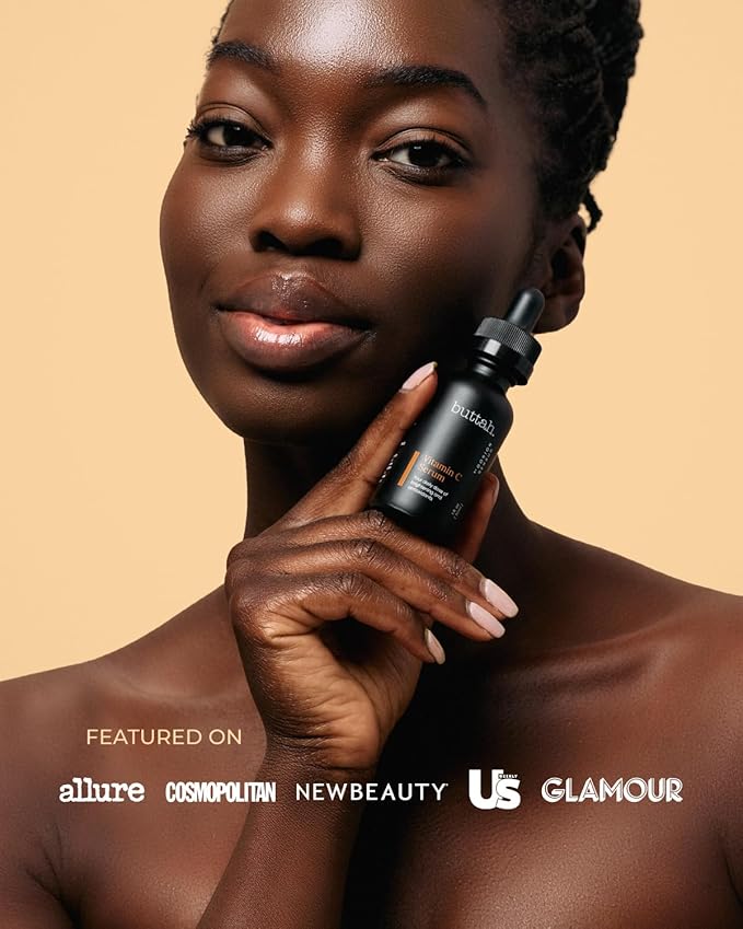 Buttah Skin Vitamin C Serum 1 FL oz e 30mL - For Face - Vitamin E - Ferulic Acid - Green Tea