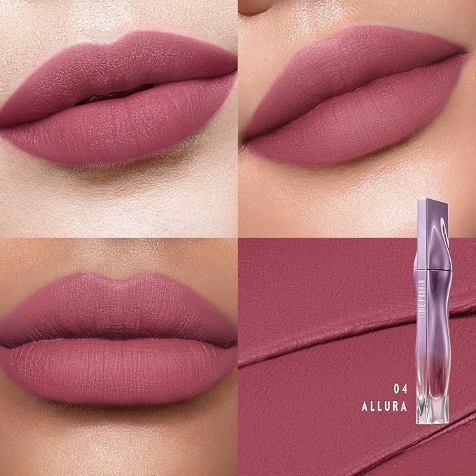 NEBULA VELVET LIP CREAM-Long Lasting Lip Stain, Waterproof and Transferproof Lip Tint, Matte Finish, Smooth Out Lip Lines, Lightweight & High Coverage, Stocking Stuffers (04 ALLURA)