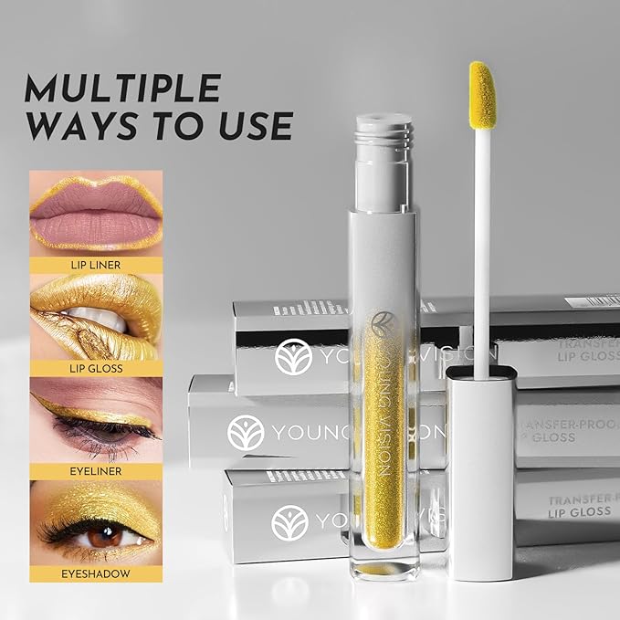 YOUNG VISION 8Pcs Lip Gloss Collection Makeup Set Set, Shiny Smooth Soft Liquid Lip Glosses, Non Transfer Gloss, Multi-Purpose Lip Liner, Gloss, Eyeliner & Eyeshadow for Girls and Women Makeup