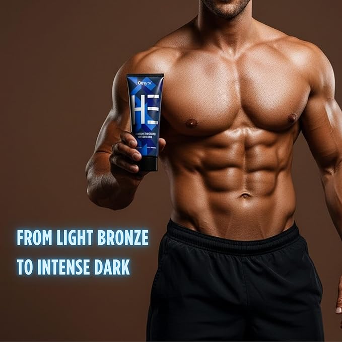 Onyx HE Tanning Bed Lotion for Men - Indoor Tanning Lotion Accelerator & Bronzer, Quick & Dark Tan, Men's Tanning Lotion with Skin Firming, Muscle Bronzing Complex & Moisturizing Formula