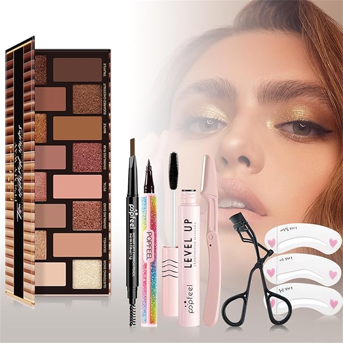 All in One Makeup Kit for Women Full Kit, Mother's Day Gift Sets for Women Girls, Makeup Essential Bundle Include Eyeshadow Palette Lipstick Blush Foundation Concealer Mascara Eyebrow Pencil