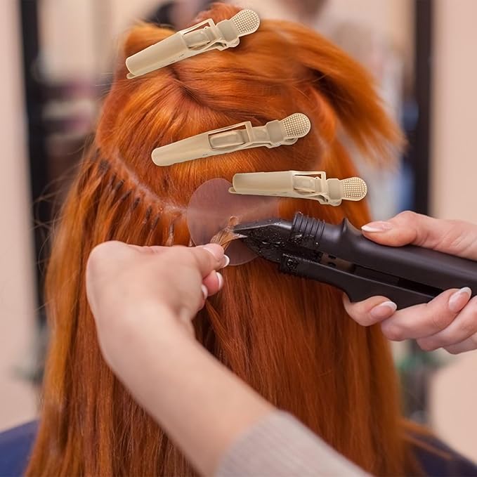 24 Pack Alligator Hair Clips, Professional Clips for Hair Sectioning, Hair Styling Accessories for Women Men Girls Teens，Khaki