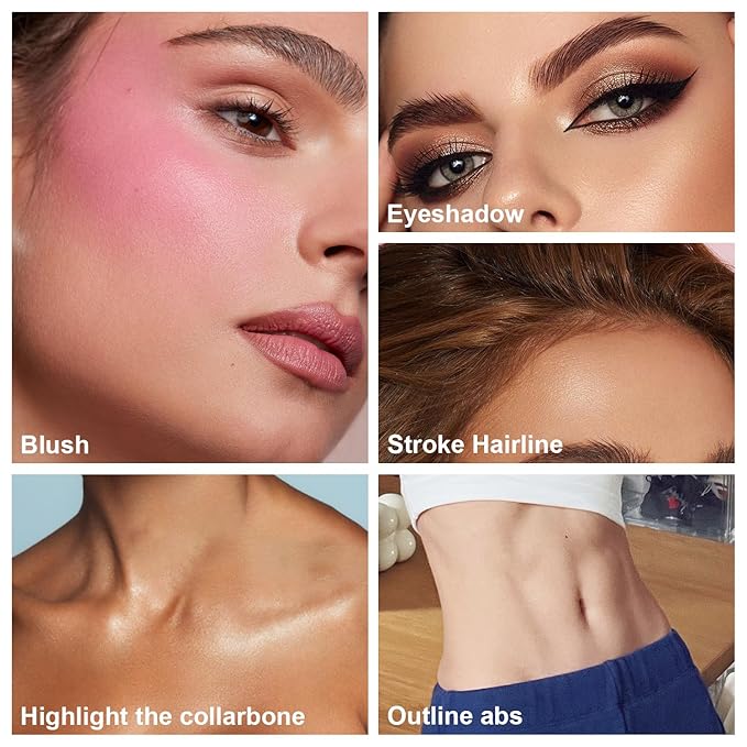 Scarman 6 Colors Cream Contour Stick Makeup Kit, Shades with Highlighter, Blush, Bronzer for Sculpting, Waterproof, Dewy & Matte Finish (SET A)