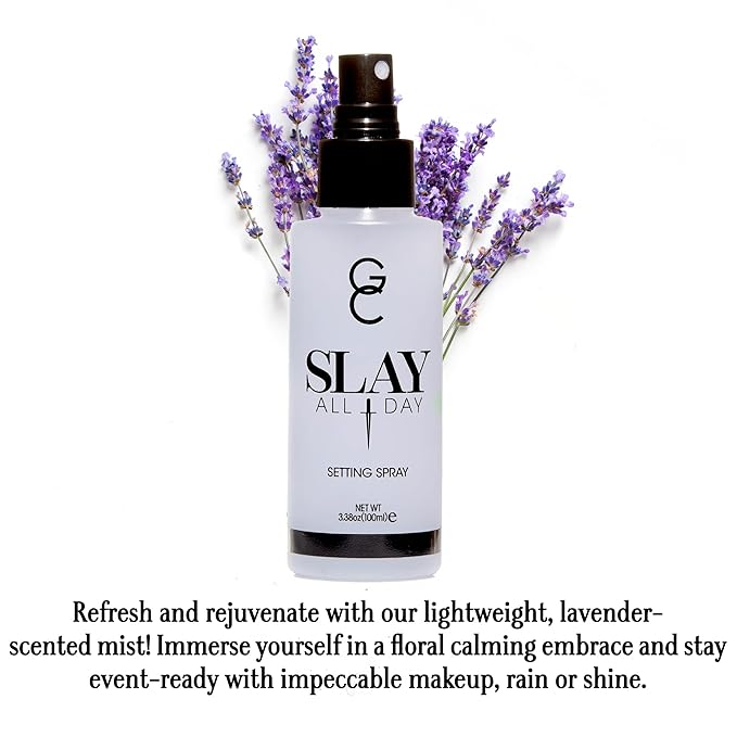Gerard Cosmetics Slay All Day Makeup Setting Spray (Lavender Scented), Matte Finish with Oil Control, Cruelty Free, Long Lasting Finishing Spray, 3.38oz (100ml)