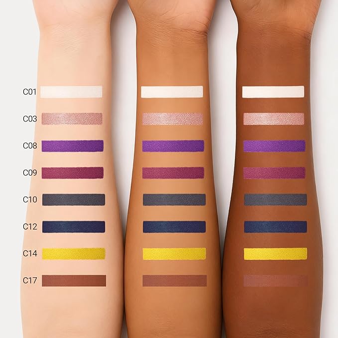 Erinde Waterproof Cream Eyeshadow Stick, Smoky Blue Shimmer Eye Shadow Sticks, Cream to Powder Eyeshadow Crayon, Buildable & Blendable Long-Lasting Eye Shadow Stick, Vegan & Cruelty-Free, C10