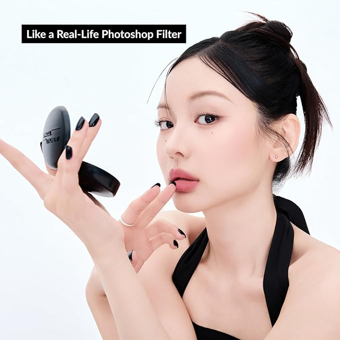 ABOUT TONE Blur Powder Pact 0.32oz - Pressed Powder Compact with Mirror and Puff Makeup Setting Finishing Blurring Natural Translucent Lightweight Face Sebum Oil Control Vegan Formula (2.5 IVORY)