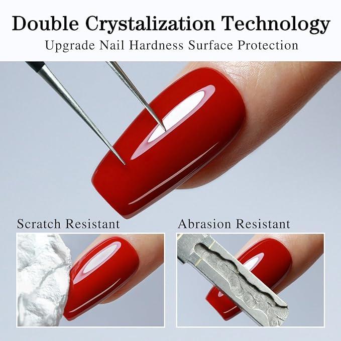 Double Rhythm 15ML No Wipe Gel Top Coat Base Coat Iridescent Glitter Shimmer 2 in 1 Nail Polish Soak Off Manicure DIY Home Salon (Clear)