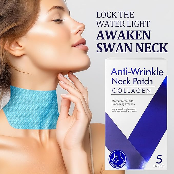 Neck Wrinkle Patches, 5PCS Anti Wrinkle Neck Tapes Improve Fine Lines, Firm and Moisturize and Tighten Sagging skin, Collagen Neck Lift Mask