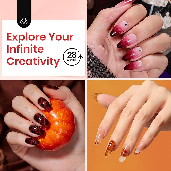 Beetles Nail Glue and Blooming Gel Set - 15ml 2Pcs Christmas Nail Art Gel for Blooming Marble Effects and Strong Nail Tips Bonding, Nail Supplies for Salon or DIY Manicure at Home