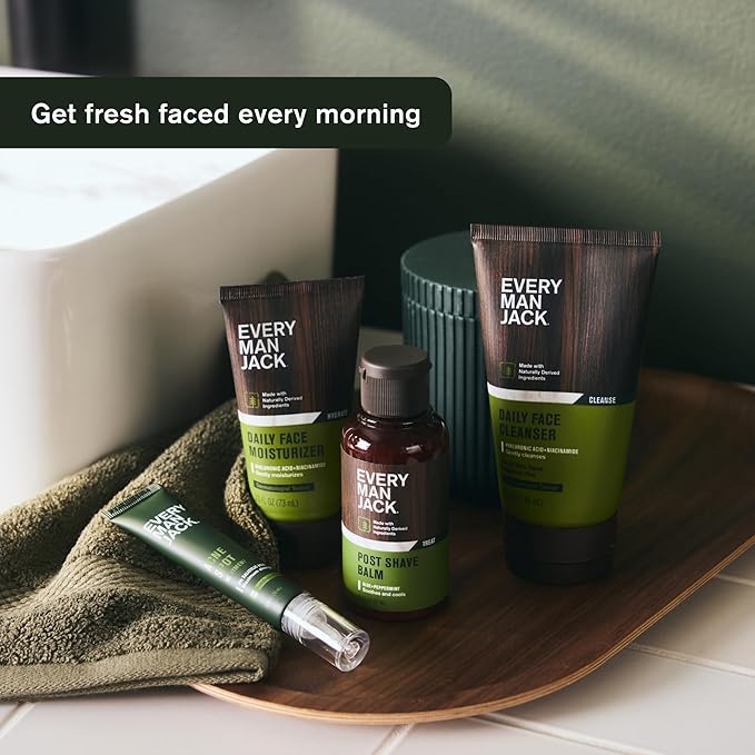 Every Man Jack Hydrating Face Wash for Men with Hyaluronic Acid & Niacinamide – Gently Removes Dirt and Oil, Revives Dry, Dull Skin – 5 fl oz (2 Pack)