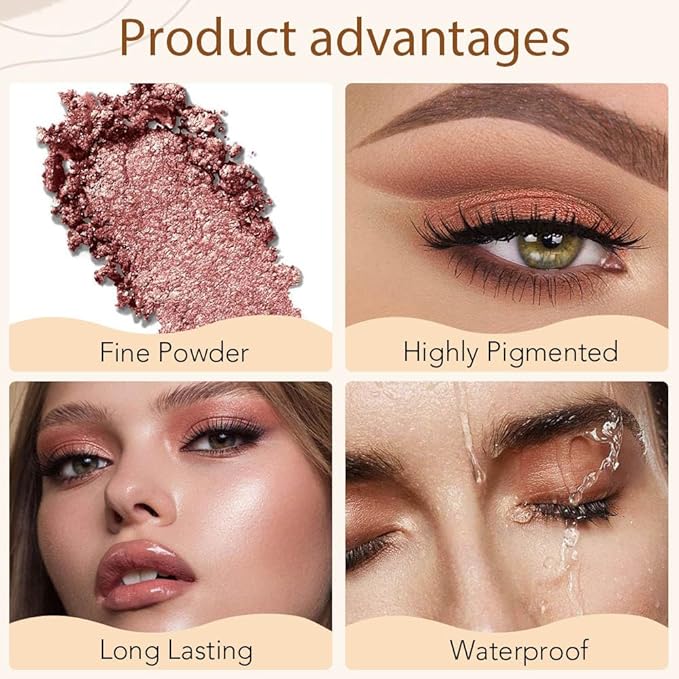 Neutral Tan Eye Shadow Palette, Metallic and Shimmer Magic Eyeshadow Makeup, Velvety Pigmented Creamy Formula, Four Way Quad Eye Shadow Palette For Old Women, (04#Tan)