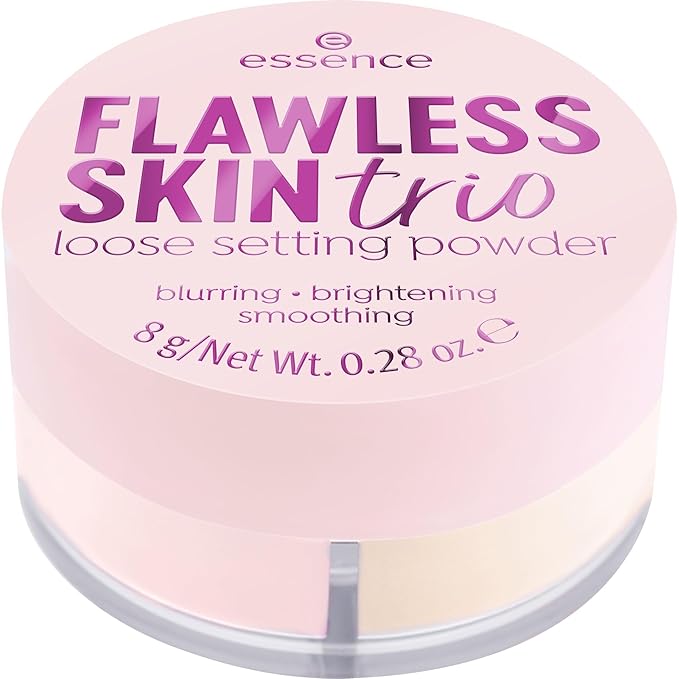 essence | Flawless Skin Loose Setting Powder Trio | 3-in-1 Mattifying, Color Correcting & Eye Brightening | Vegan & Cruelty Free