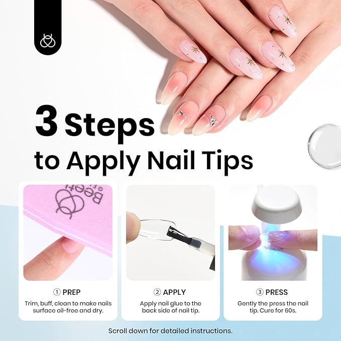 Beetles 15ml Gel Nail Glue 9 in 1 for Acrylic Nails Tips and Clear Press on Nails, Long Lasting Extension Glue, Base Coat, Blooming Art Gel, Christmas Nails, U V Light Cured