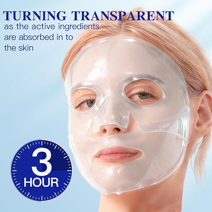 Deep Hydrolyzed Collagen Face Mask, 4 Pack - Age-Defying Sheet Mask with Peptides & Hyaluronic Acid, Restores Skin Elasticity & Firmness for Women