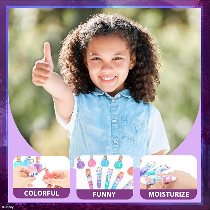 Disney Frozen 2 Super Sparkly Cosmetic Makeup Set for Girls with Lip Gloss Nail Polish Nail Stickers 11 Pcs Perfect for Parties Sleepovers Makeovers| Birthday Gift for Girls by Townley Girl