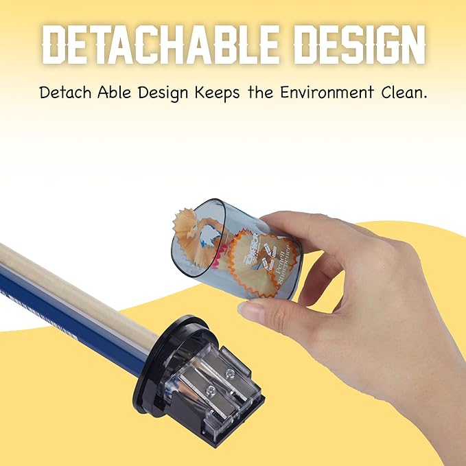 Pencil Sharpener - Dual Hole Premium Quality Sharpener for Standard, Large Colored & Makeup Pencils - Portable Pencil Sharpener for Kids, Artists, Office & Makeup Pencils