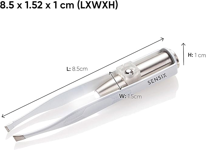 Slant Tip Lighted Tweezers for Eyebrows - Professional Fine Point with Light for Women - Eyebrow Plucker Precision Tweezers for Facial Hair