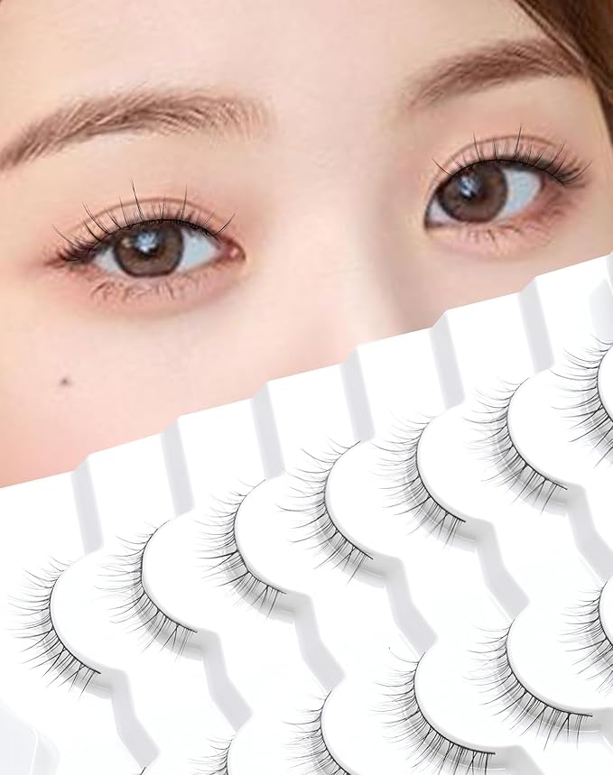 Natural Lashes Wispy 10mm Short Lashes Natural Looking False Eyelashes Small Lashes for Clean Look K38