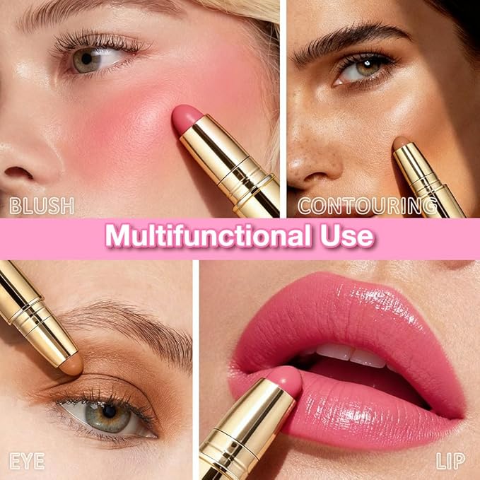 Kaely Contour Blush Multiuse Stick Makeup, Cream Bronzer Contouring Sticks Palette Face Make Up Kit, Ultra-Creamy Radiant Finish Formula, Vegan & Cruelty-free, 01 Sunshine Rose