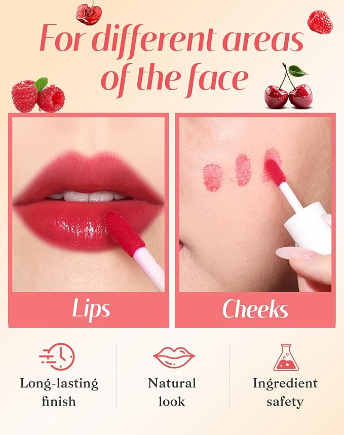 bayfree Lip Tint Stain Set, Lip Stain Long Lasting Lightweight Waterproof, Transfer-Proof, Non-sticky, Lip Makeup Matte Finish
