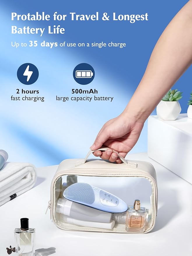 COSLUS Facial Cleansing Brush Silicone Face Scrubber: IPX7 Waterproof Rechargeable Face Wash Brush, 4 Cleansing Modes , Electric Face Brush for Cleaning, Exfoliating, Massaging