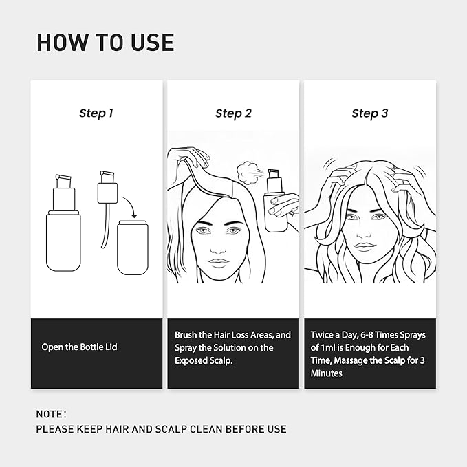 KINTOR 0.5% 0.9% KX-826 Hair Regrowth Spray,Reduce Fuller-looking Healthier Hair,Oil Control, Hair Care Products Group for Men&Women,3 Bottles, Basic,Plant-Based,Pro