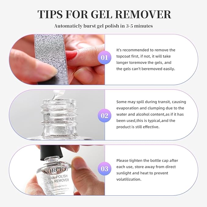 Gel Polish Remover, Professional Gel Remover for Nails, Quick & Easy Polish Remover In 3-5 Minutes, No Need for Foil Soaking Or Wrapping-30ml